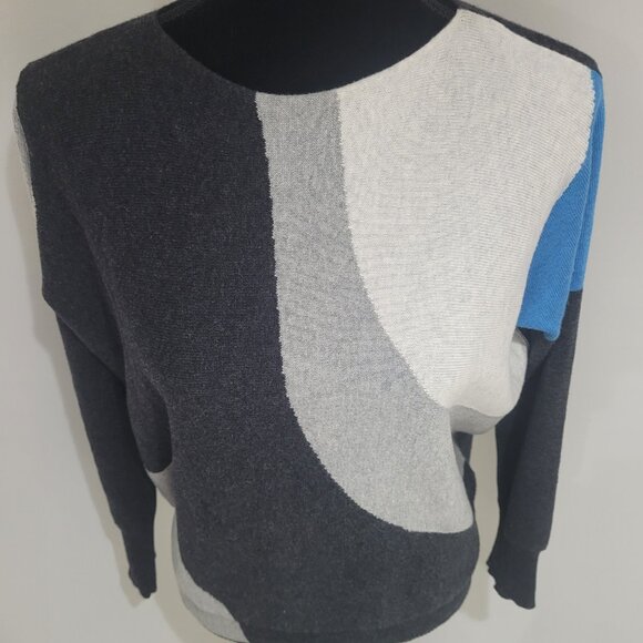Zaket & Plover Whirlwhind Sweater Size XS Grey and Blue Cashmere Cotton Blend - Picture 9 of 12